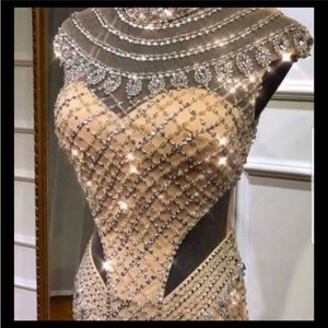 Crystal nude dress gown